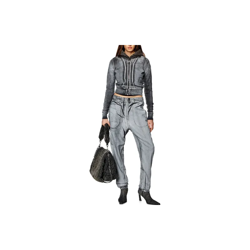 DIESEL D-Lab Track Tapered Denim Printed Trousers-1