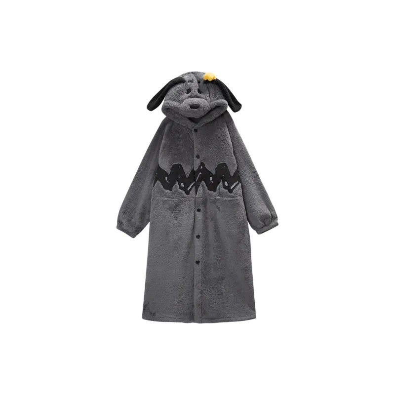 YSO x SHINUBI LIANMINGKUAN Pajama Robe Men's Dark Gray-0