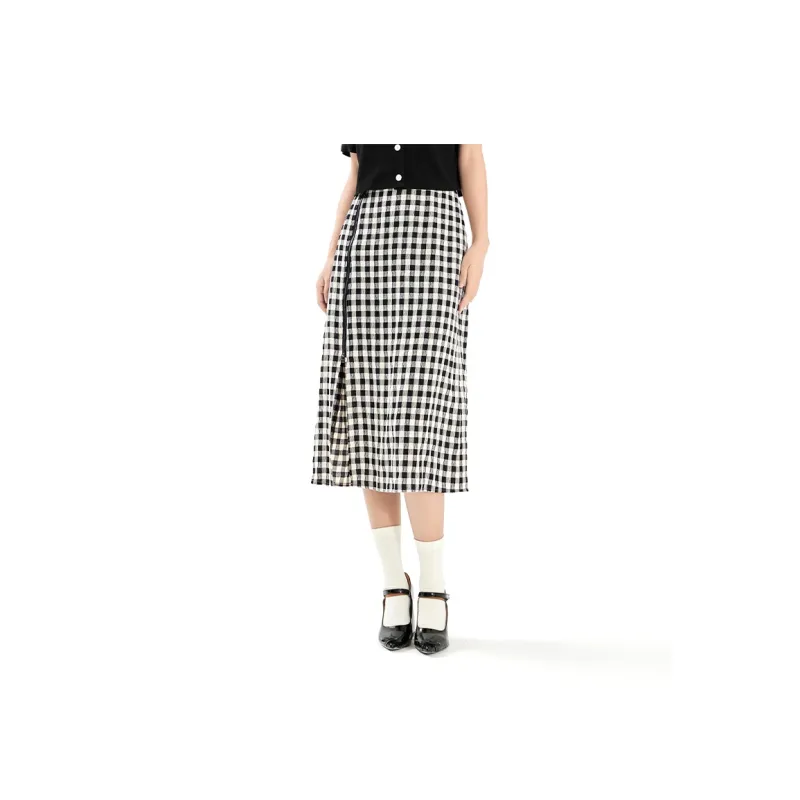 JESSYLINE Casual Long Skirt Women's Plaid-2