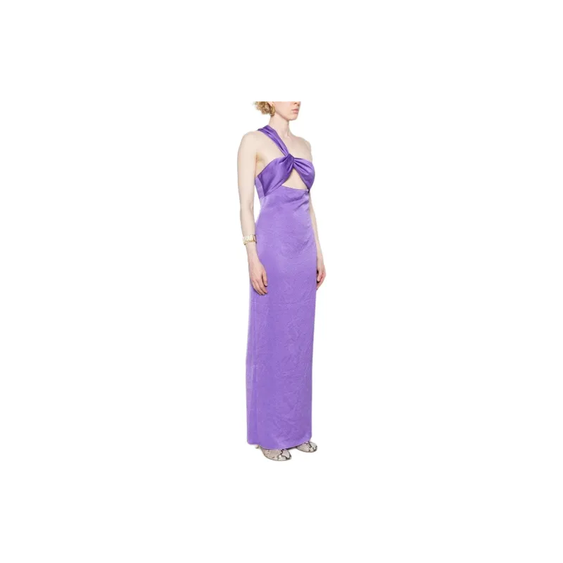 NANUSHKA Maseco Twisted Crisp Satin Maxi Dress-3