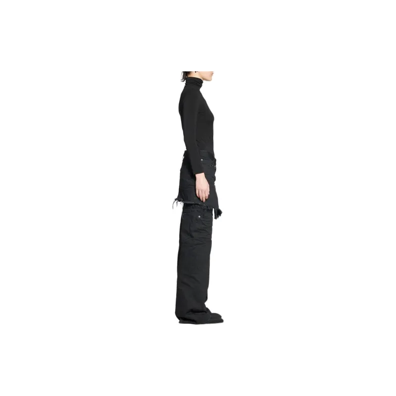 Balenciaga Cut Up Mini Skirt 'Rubber Black'-3