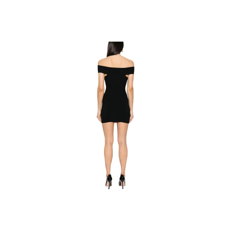 Elisabetta Franchi Logo Lettering Ribbed Mini Dress-2