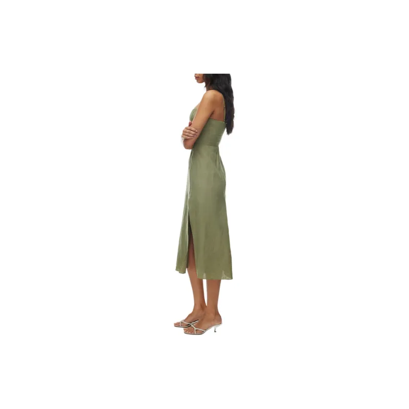 ARITZIA Wilfred Barrafina Linen Dress Slip Dresses Women's Bosana Green-4