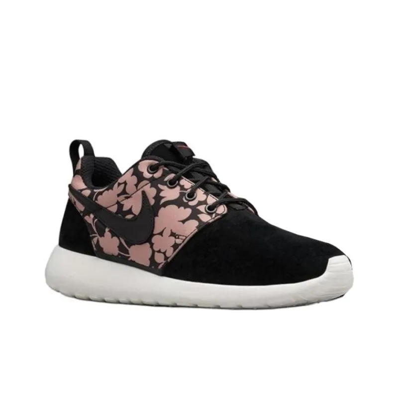 Nike Roshe One Anti Slip Wear Resistant Low Top Casual Shoes Unisex Black Red-1