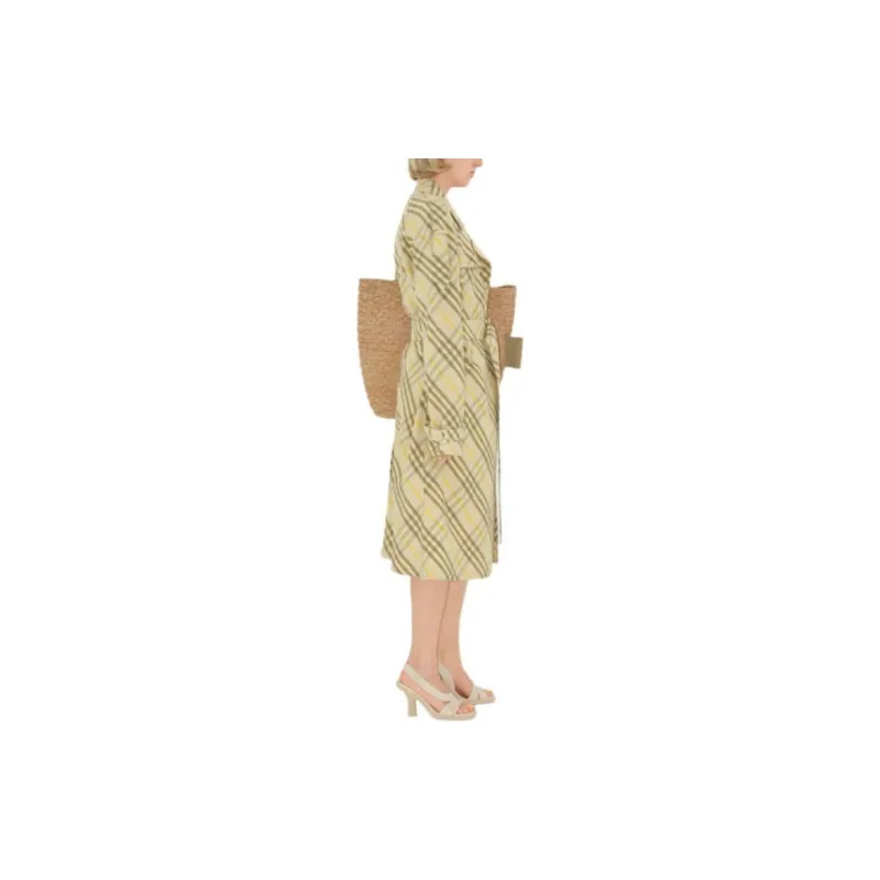 Burberry Trench Coat Women's Yellow-3