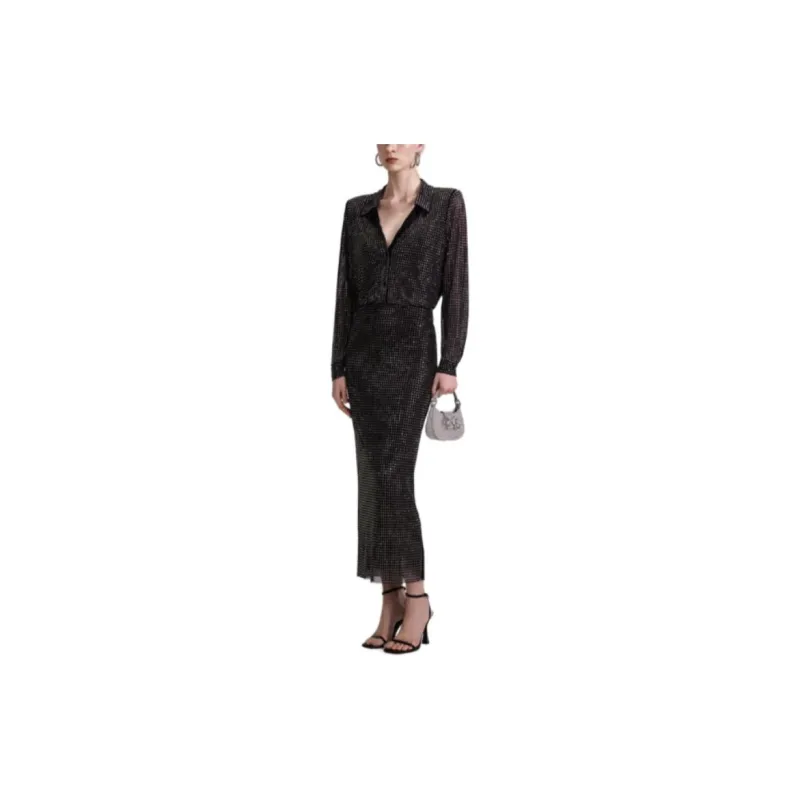 Self portrait Long Sleeved Dresses Women's Classic Black-1