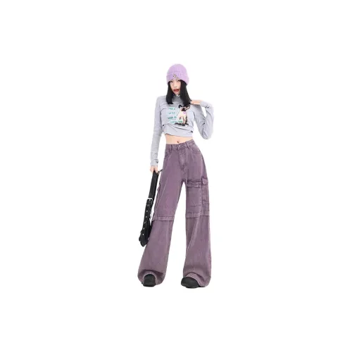 YINLEI Jeans Women's Purple Potato