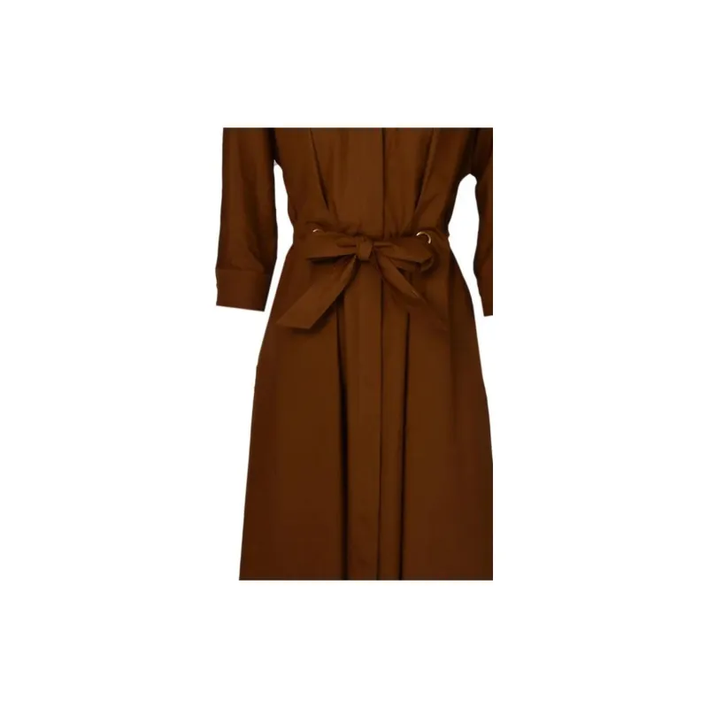MaxMara Short Sleeved Dress Women's Brown-2