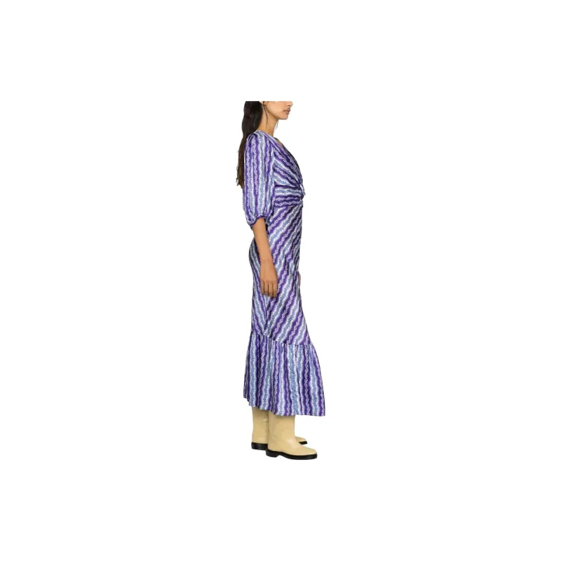 Sandro Short Sleeved Dress Women's Purple-3