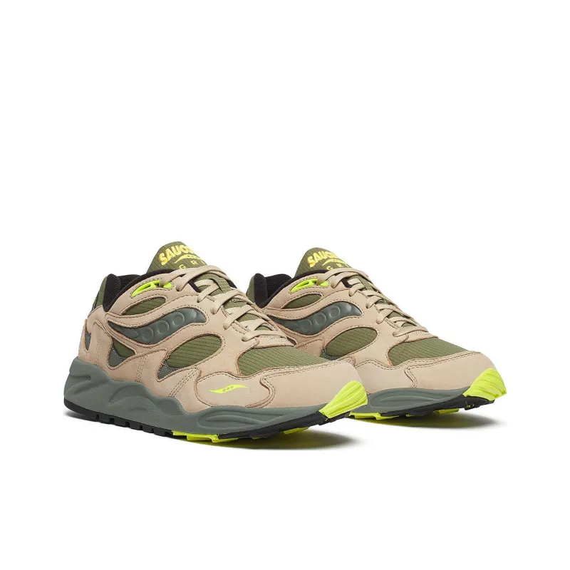 Saucony Grid Shadow 2 Anti Slip Wear Resistant Low Top Running Shoes Unisex Beige Gray-2