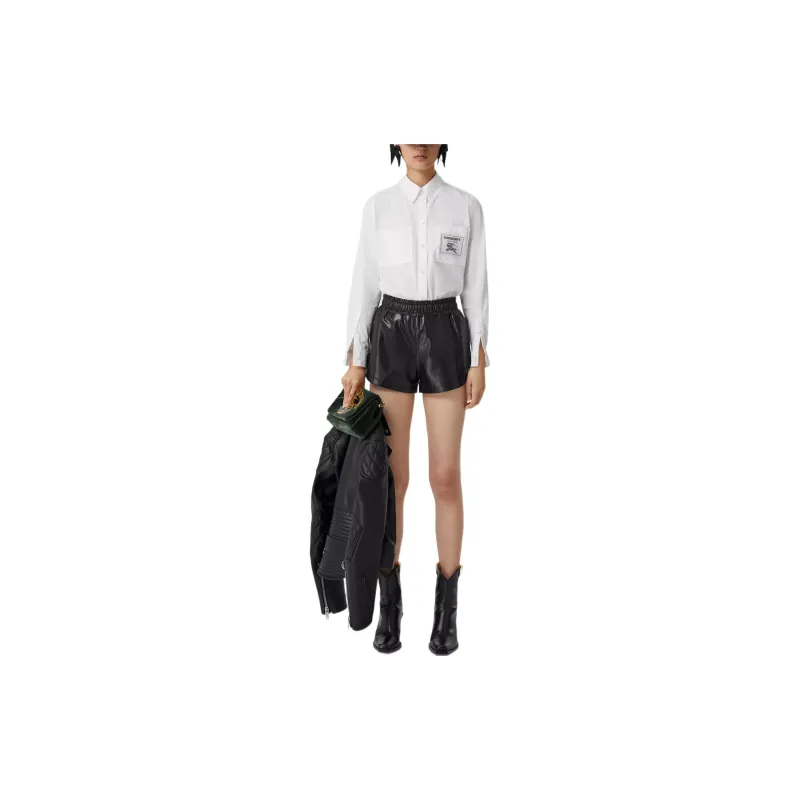 Burberry Logo Patch Shirt White-1