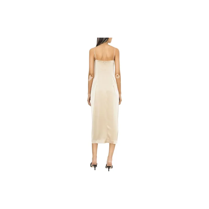 NANUSHKA Doris Knot Detailed Midi Satin Dress-2