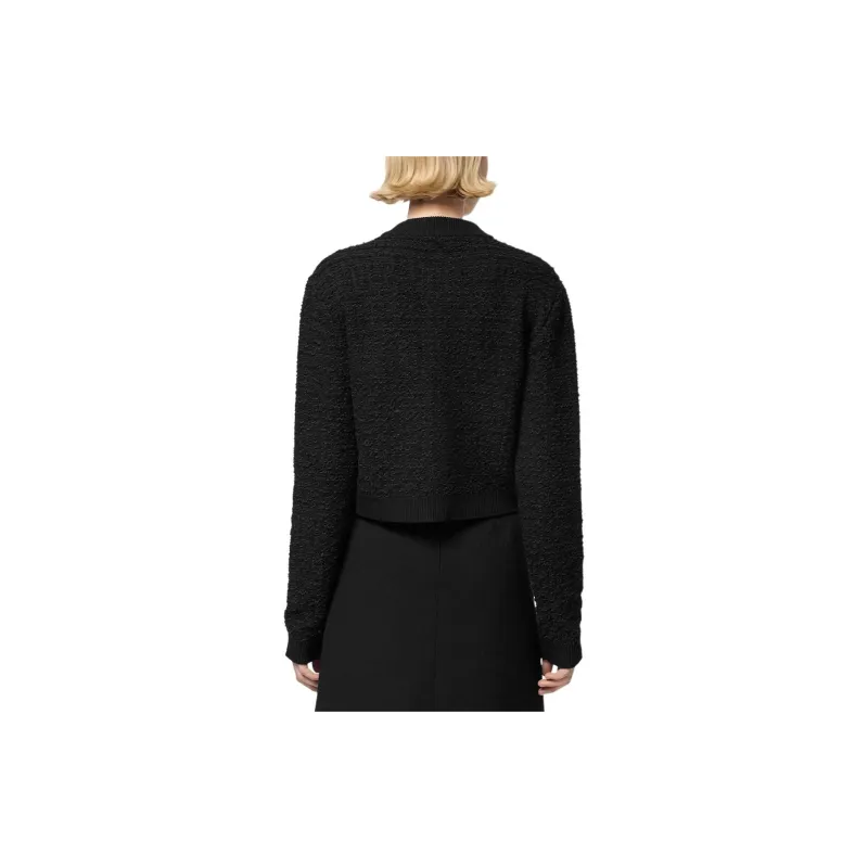 VERSACE Tweed Bouclé Button Up Jacket-3