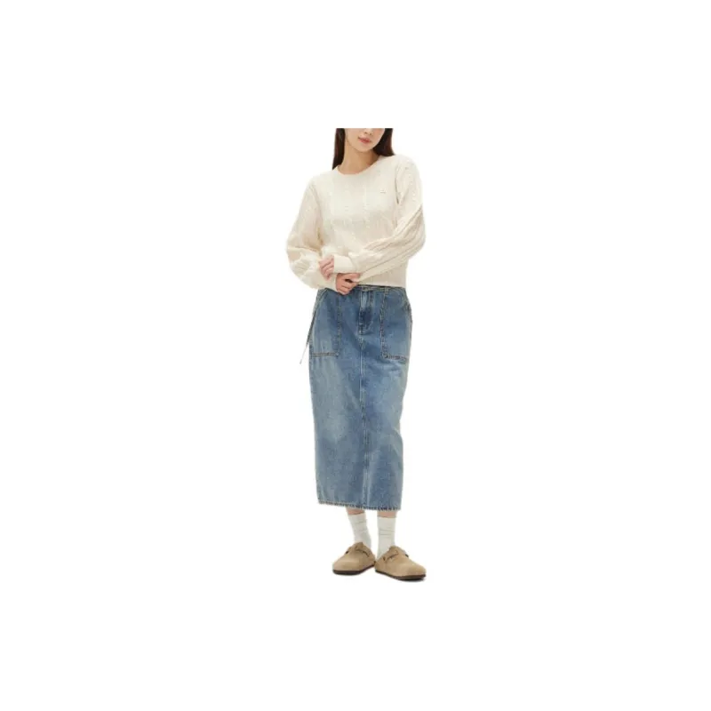 Lee Denim Long Skirts Women's Blue-3