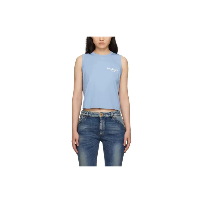 BALMAIN Tank Tops Women's Blue-2