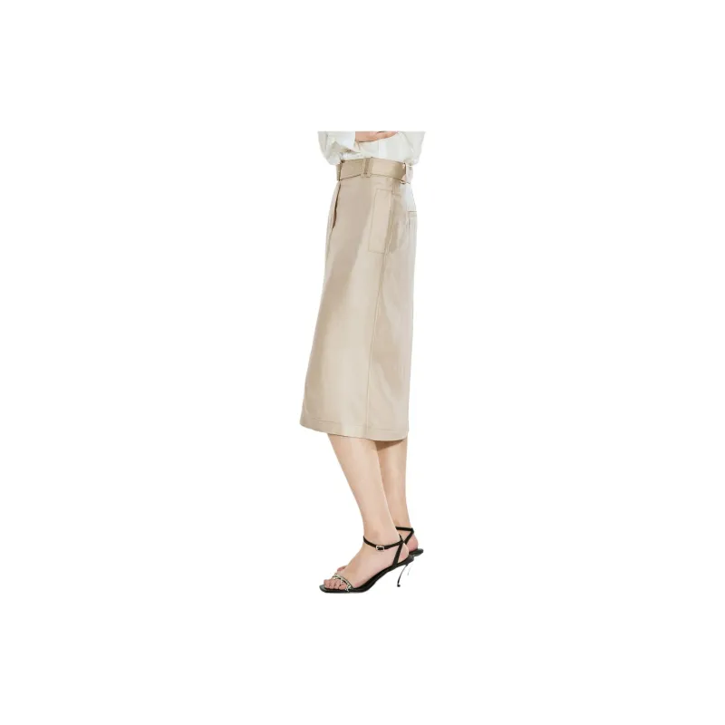 COVERINS Casual Long Skirt Women's Champagne Gold-4