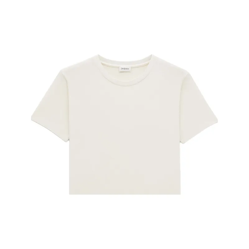 SAINT LAURENT Logo Patch Crewneck T Shirt-3