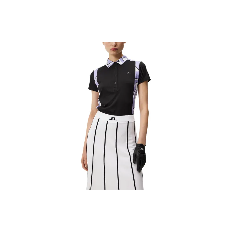 J.Lindeberg Kristine Polo Bridge Wave Sweet Lavender Polo Shirt Women's Purple-3
