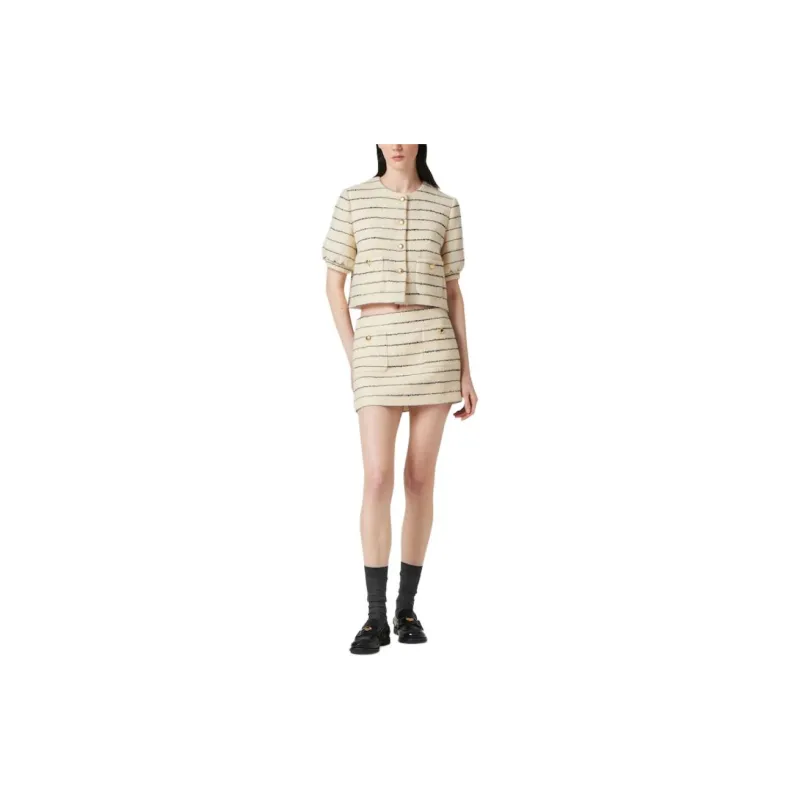 MIU MIU Striped Knit Mini Skirt-1
