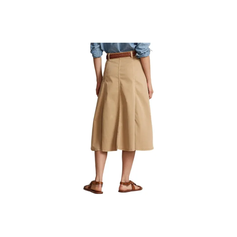 Polo Ralph Lauren SS24 Casual Long Skirt Women's Khaki-4