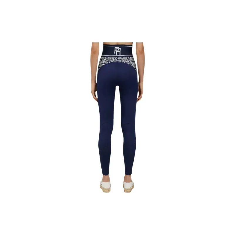 PALM ANGELS Women'ss Monogram Leggings Navy Blue/Off White-3