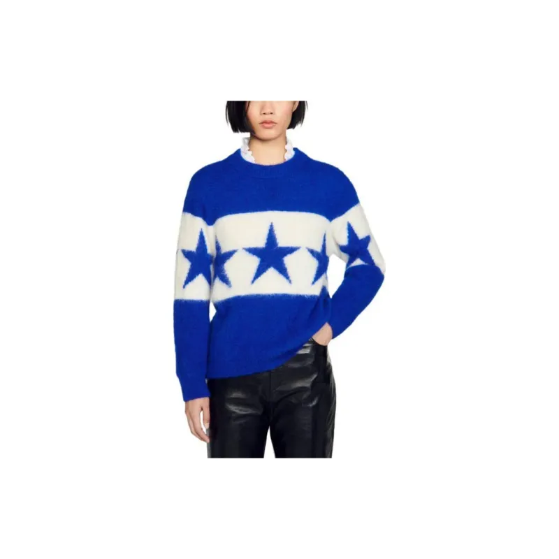 Sandro Stellar Crew-neck Intarsia-knit Jumper-1