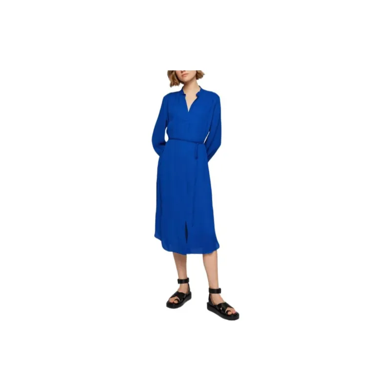HUGO BOSS SS23 Long Sleeved Dress Women's Dark Blue-1