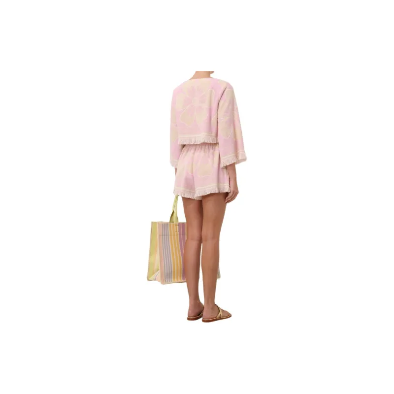 Zimmermann Pop Long Sleeved Towelling Crop Top-4