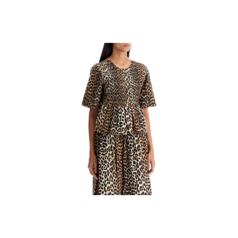 GANNI Leopard Printed Top-1