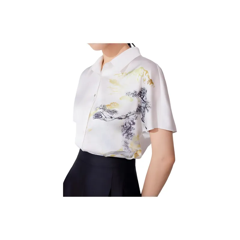 BBLLUUEE Shirt Women's Crescent White-2