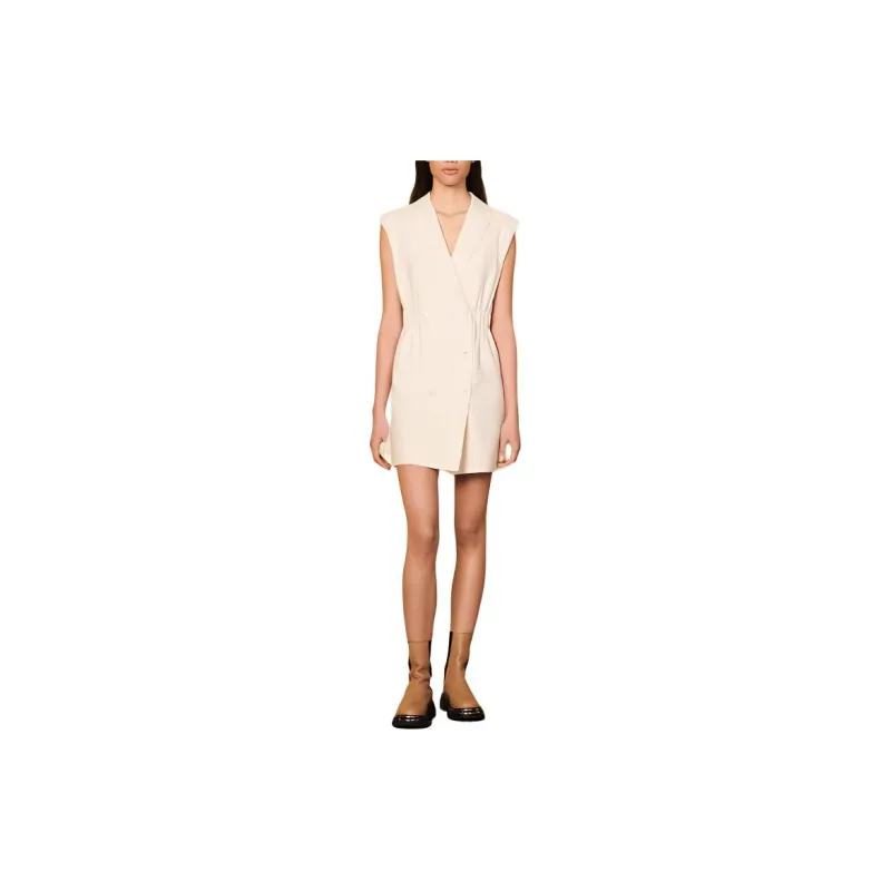Sandro Sleeveless Dress Women's Ecru-1