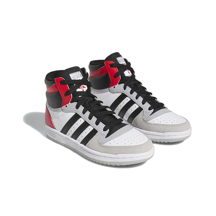 Adidas Originals Top Ten RB J Abrasion Resistant High Top Skateboard Shoes White Black Red Teenagers-2