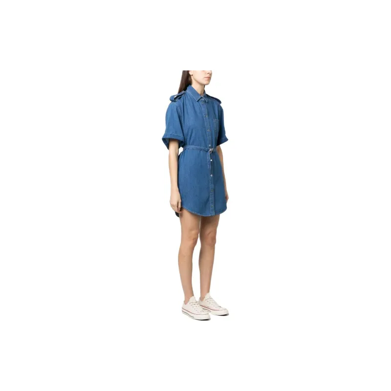 PINKO Short Sleeved Dresses Women's Blue-4