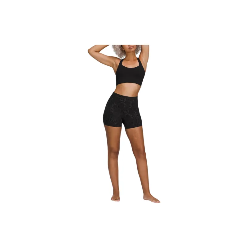 Lululemon Align™ Series Nulux™ Fabric Sports Shorts 4' Women's Camouflage Deep Coal Mixed Color-3