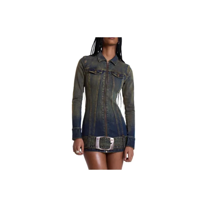 Jaded London Long Sleeved Dresses Women's Dark Blue-2