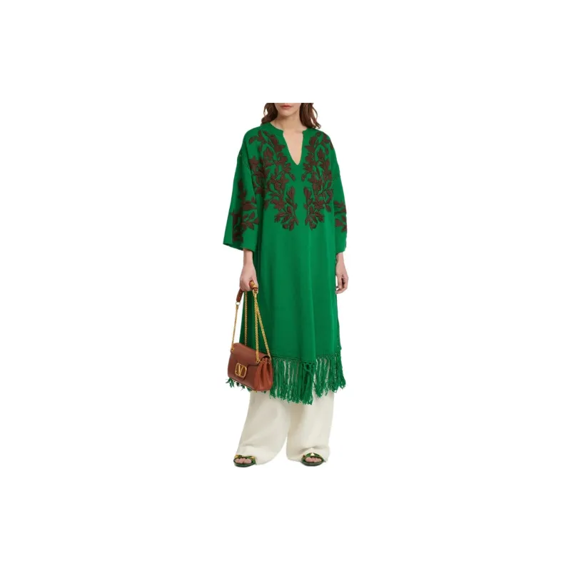 Valentino Long-Sleeved Dresses Women's Green-2