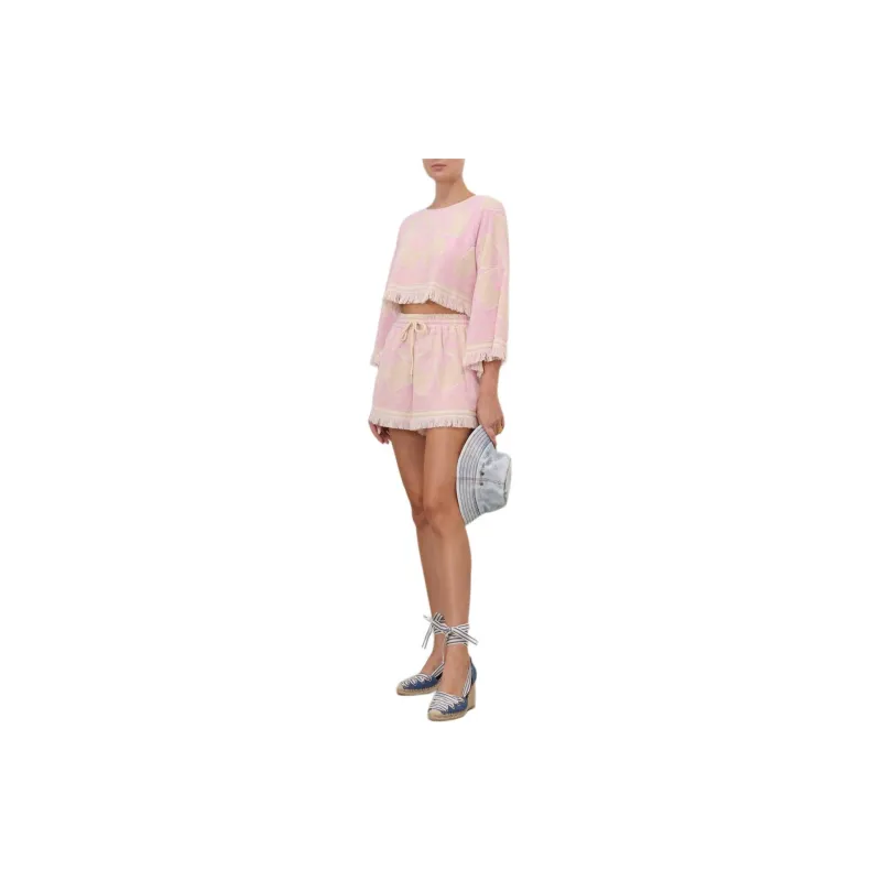 Zimmermann Pop Long Sleeved Towelling Crop Top-6