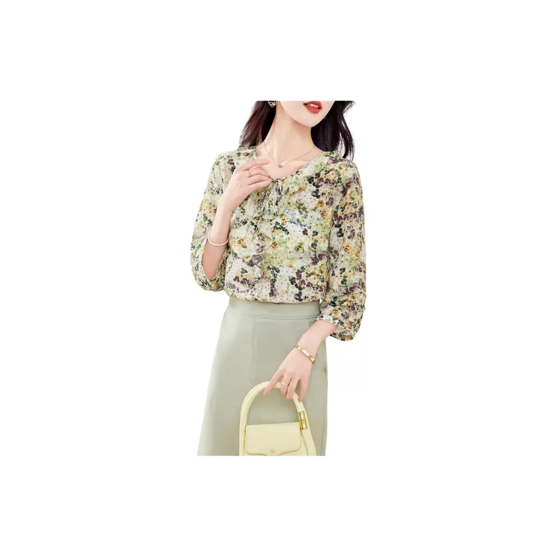 Yi Mengyuan Silk Shirt Women's Light Green-1