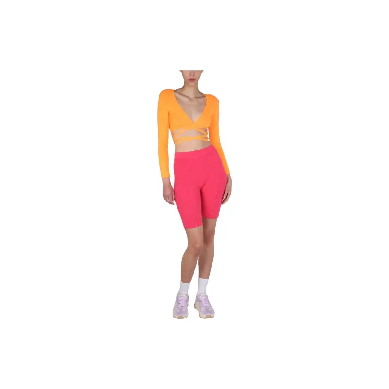 MSGM Cropped V Neck Top-4