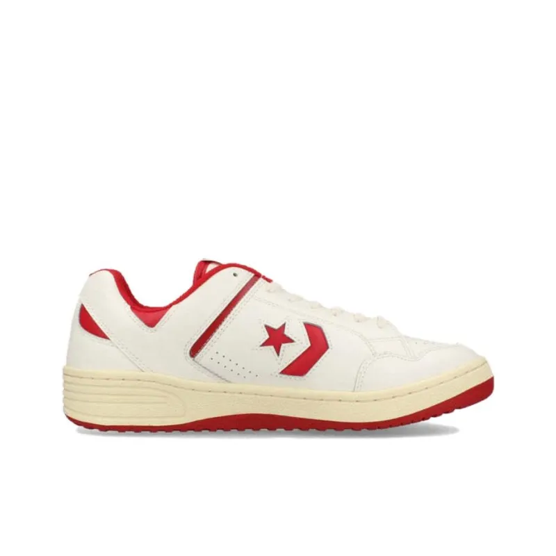 Converse Weapon O Cushioning Low Top Skateboard Shoes Men's White Red-1