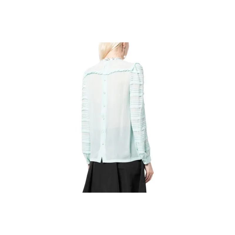MIU MIU Ruffle detailed Silk Blouse-1