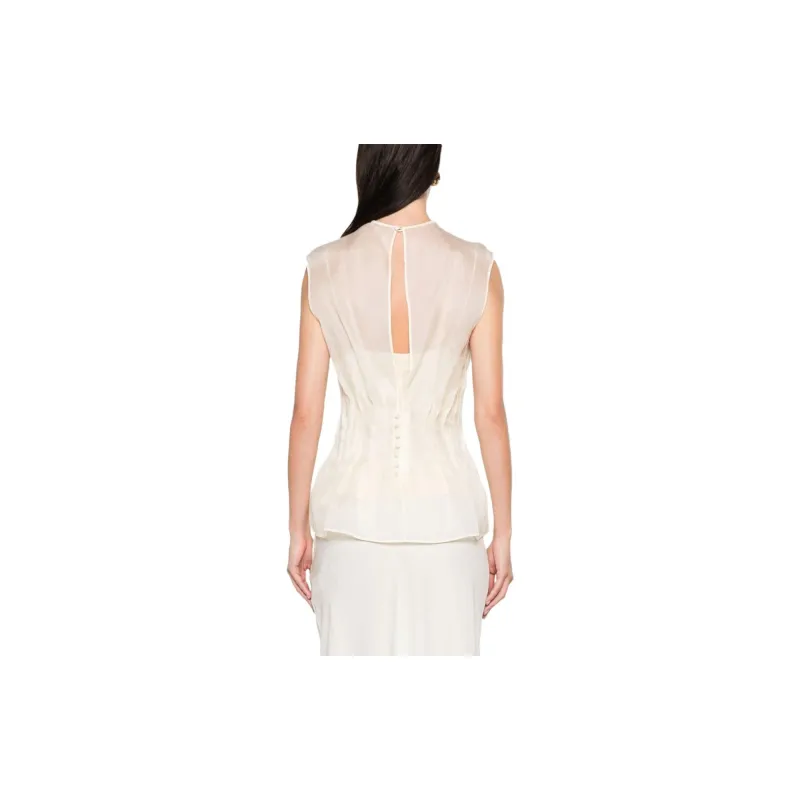 KHAITE Westin Semi sheer Silk Blouse-2