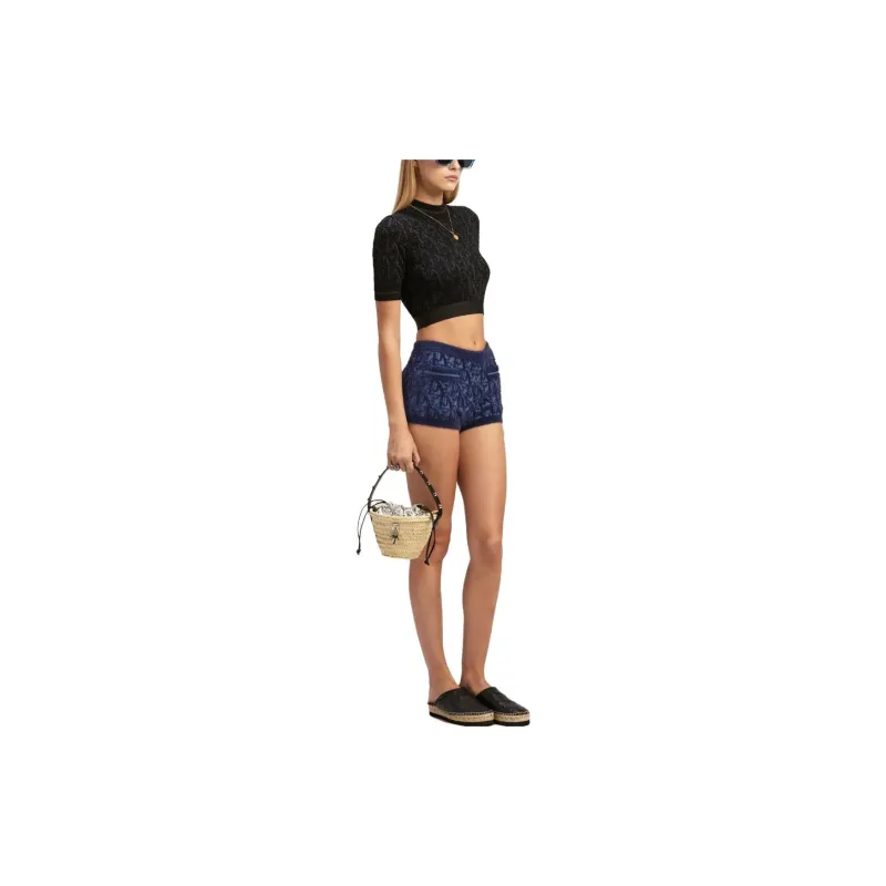 PALM ANGELS Monogram Jacquard Knitted Cropped Top-3