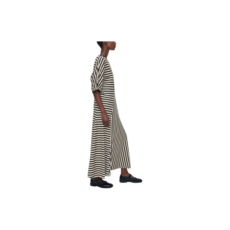 COS Short Sleeved Dress Women's Black Stripes-3