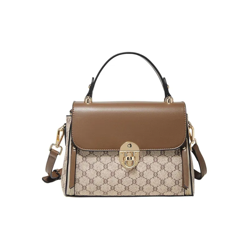 Marino Orlandi Synthetic Leather Kelly Bag Shoulder Bag Crossbody Bag Handbag Large Size Women's Coffee-32