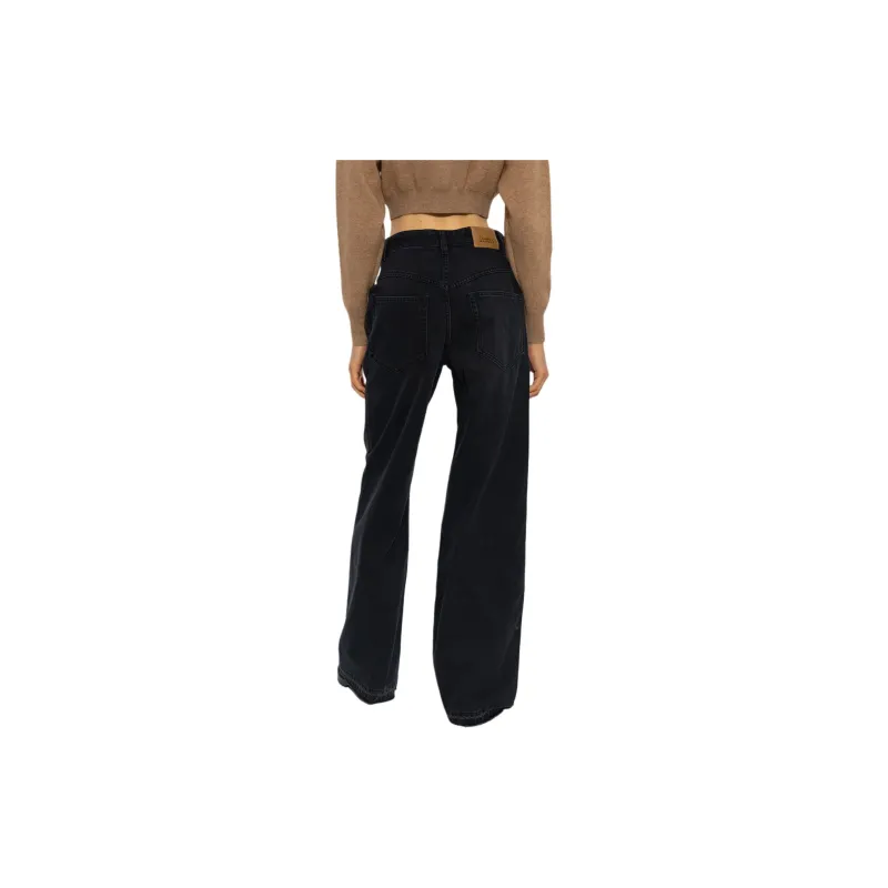 ISABEL MARANT Noldy Logo Patch Jeans-3