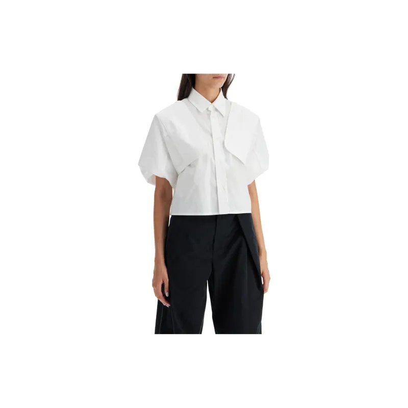 MM6 Maison Margiela Wide Sleeved Cropped Shirt-1