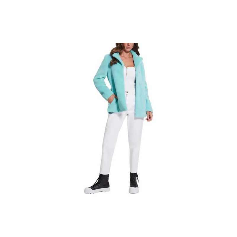 GUESS Mara Faux-Fur Jacket Jackets Coats Women's Blue-2