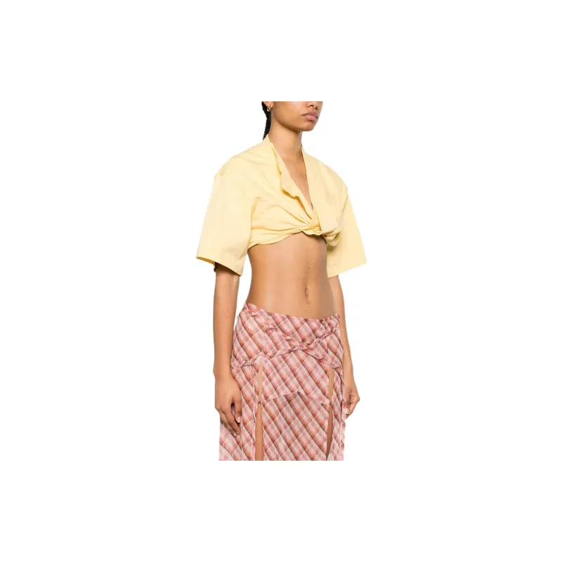 Jacquemus Bahia Twisted Cropped T shirt-3