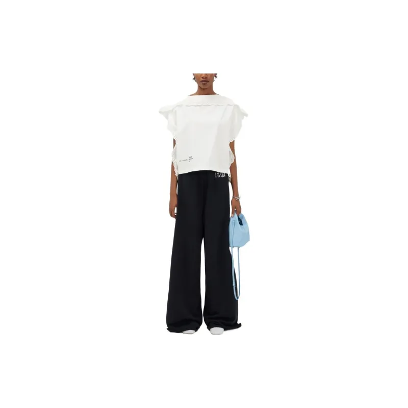 MM6 Maison Margiela Lace-trim Sleeveless Blouse-2